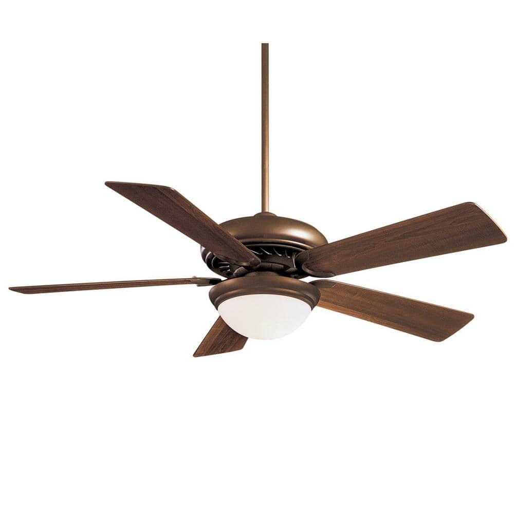 52" Oil Rubbed Bronze Ceiling Fan with Opal Glass Light and Remote