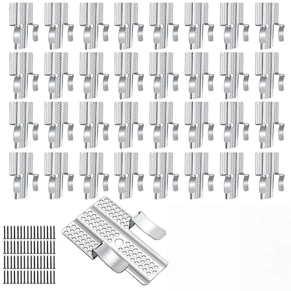 32-Pack Stainless Steel Drywall Repair Clips, 1/2 in. Drywall Fastener Clip with 64 Screws, Wall Patch Clips