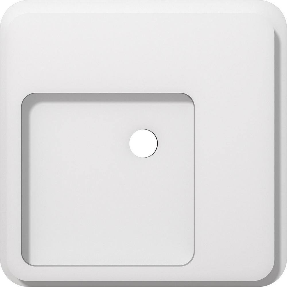 White PVC Contemporary Square Ceiling Medallion 10"