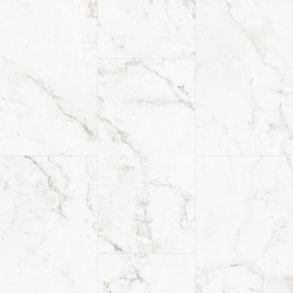 Vito Rasago White 20 MIL x 12 in. W x 24 in. L Waterproof Click Lock Vinyl Tile Flooring (15. 93 sq. sf/case)