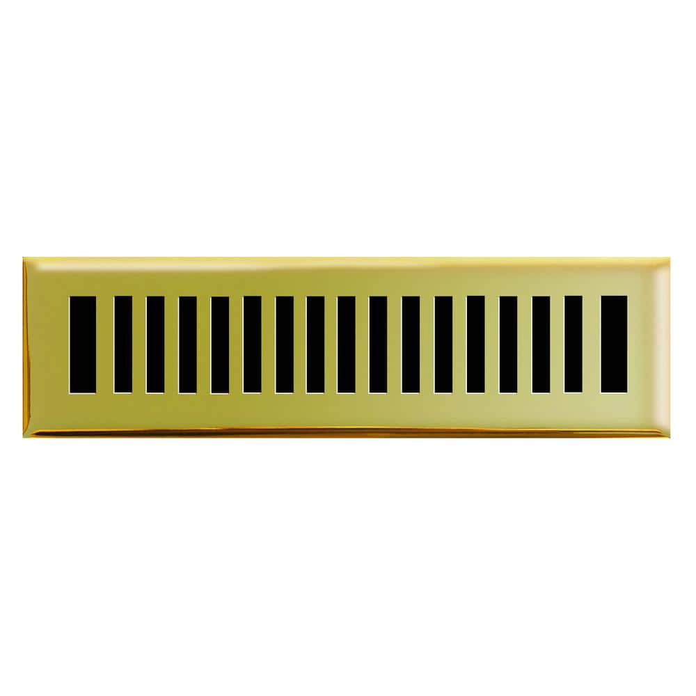 2 in. x 12 in. New York Modern Floor Register in Polished Brass price history on PriceWatchPro