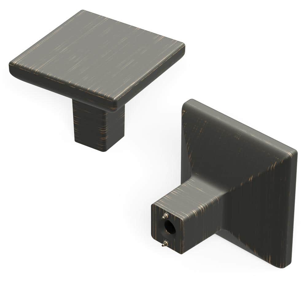 Vintage Bronze Square Modern Cabinet Knob with Mounting Hardware