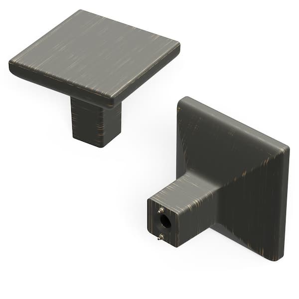 HICKORY HARDWARE Skylight Collection 1-1/4 in. Square Knob Modern Vintage Bronze Decorative Drawer, Kitchen, Bathroom (1-Pack)