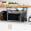 Outopee Modern Silver Kitchen Microwave Oven Rack with Shelves 302589546499  - The Home Depot