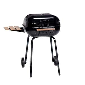 Outsunny 37.5 in. Steel Square Portable Outdoor Backyard Charcoal Barbecue  Grill in Black with Lower Shelf and Tray Storage 846-022 - The Home Depot