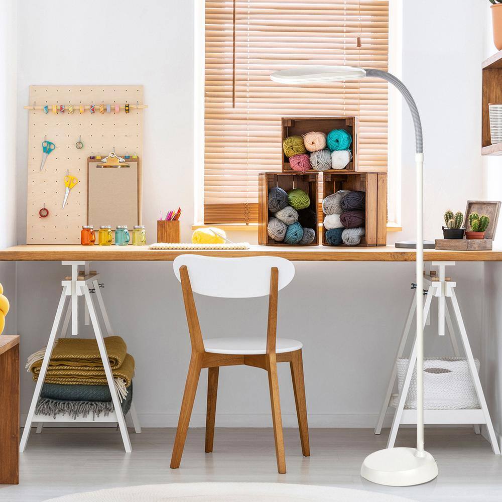 Arcadian Arc Adjustable 55" White LED Floor Lamp for Kids