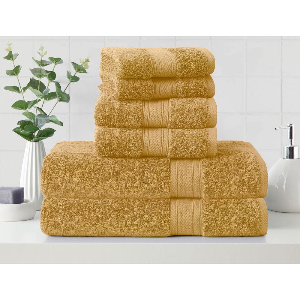 Cannon 6-Piece Sorbet Cotton Quick Dry Bath Towel Set (Shear Bliss) in the Bathroom  Towels department at