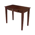 36 in. Rectangular Espresso 1 Drawer Writing Desk with Solid Wood Material