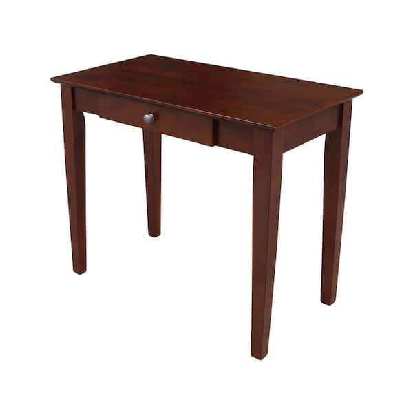 International Concepts 36 in. Rectangular Espresso 1 Drawer Writing Desk with Solid Wood Material
