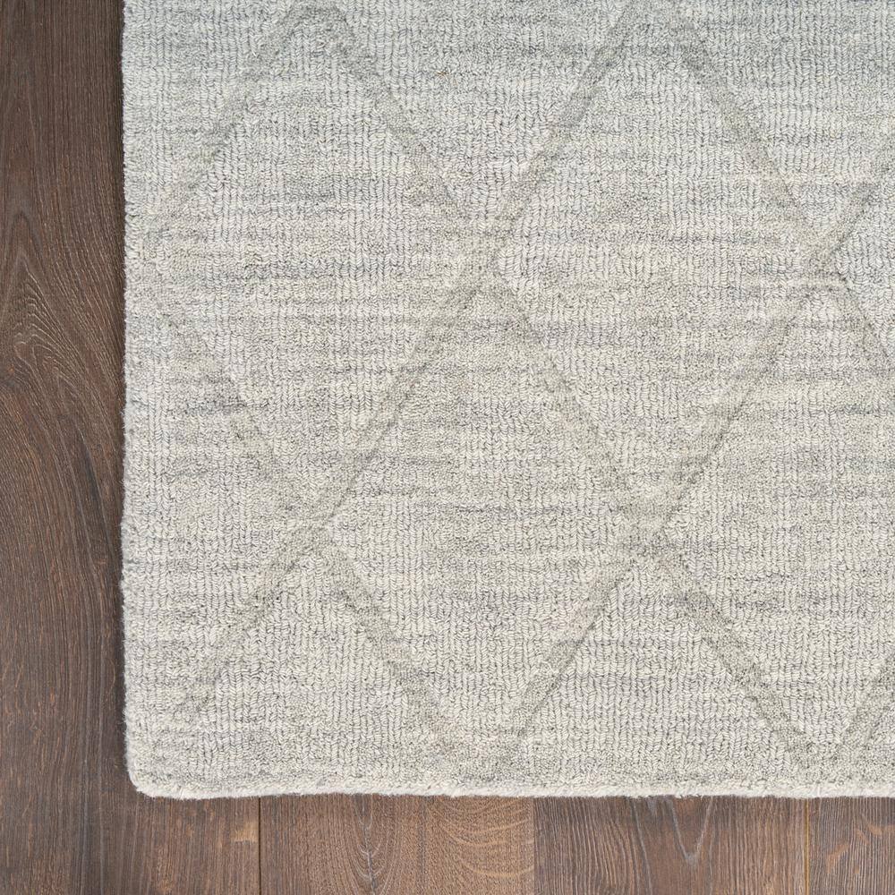 Handmade Gray Wool Geometric Rectangular Area Rug 5' x 7'