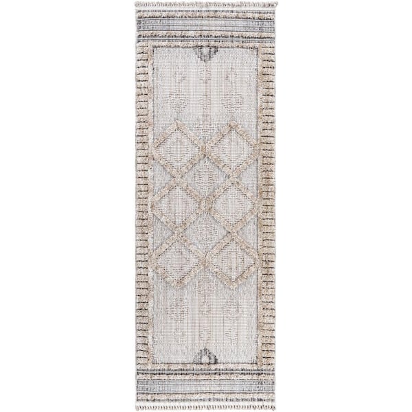 Livabliss Pearson Gray/Beige Tribal 3 ft. x 7 ft. Indoor Runner Area Rug