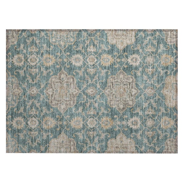 Chantille Machine Washable Indoor/Outdoor Abstract ACN3077 Seafoam 3 ft. x 4 ft. Area Rug
