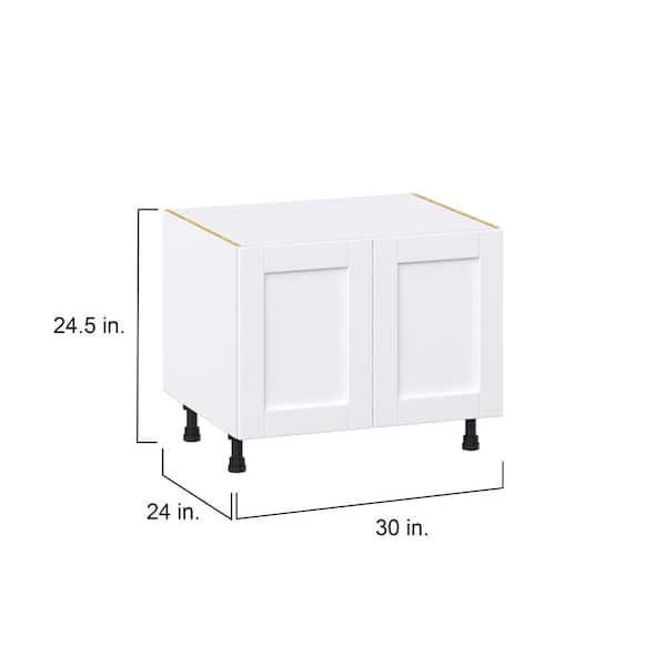 J COLLECTION Mancos Bright White Shaker Assembled Apron Front Sink Base Kitchen Cabinet (30 in. W x 24.5 in. H x 24 in. D)