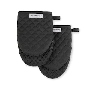 Asteroid Silicone Grip Black Mini Oven Mitt (2-Pack)