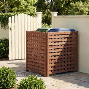 2.5 ft. x 3 ft. Brown Solid Wood Fence, Suitable for an Air Conditioner Enclosure Fence Application