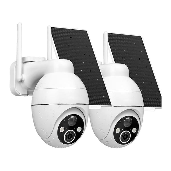 360° View Solar Security Camera Outdoor with 2K HD, Two-Way Talk, Motion Alert, Audible Flashlight Alarm