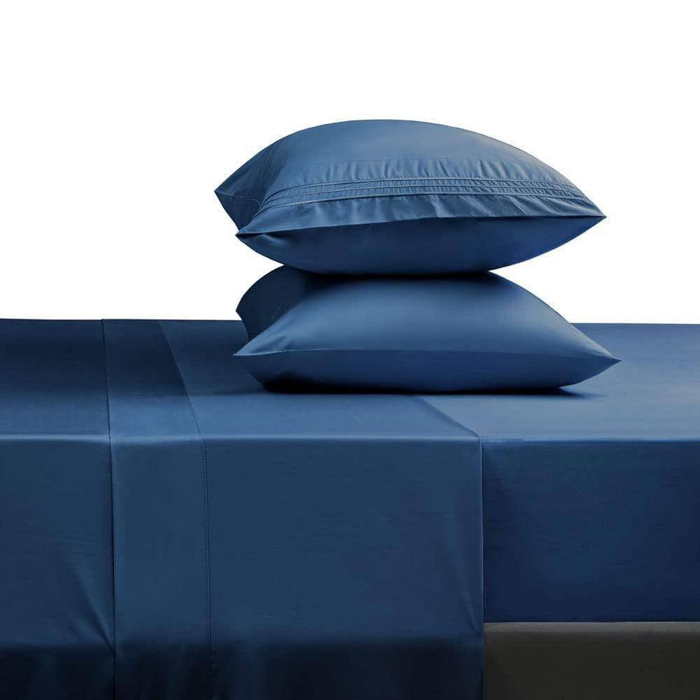 Angel Sar 4-Piece Navy Blue Queen Super Soft Microfiber Bed Sheet Set ...
