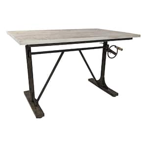 Brio 40 in. Rectangular Natural Driftwood and Aged Iron Standing Desk with Adjustable Height