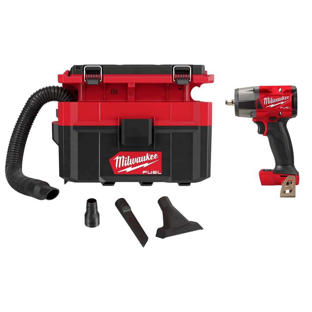 Milwaukee M18 FUEL GEN-2 18V Lithium-Ion Mid Torque Brushless Cordless 3/8 in. Impact Wrench with PACKOUT Vacuum -  2960-20-097