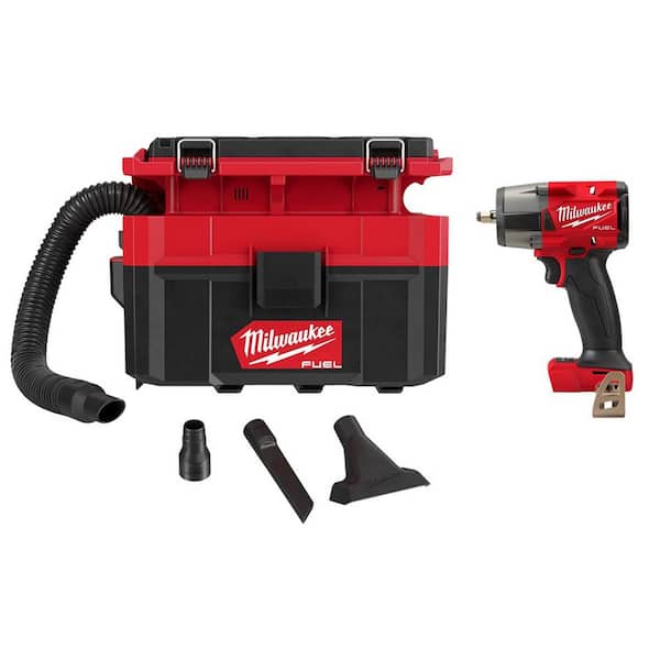 Milwaukee M18 FUEL GEN-2 18V Lithium-Ion Mid Torque Brushless Cordless 3/8 in. Impact Wrench with PACKOUT Vacuum