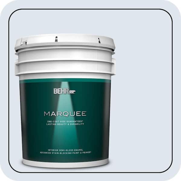 BEHR MARQUEE 5 gal. #590C-1 Morning Haze Semi-Gloss Enamel Interior Paint & Primer