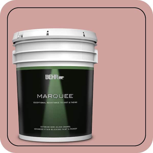 BEHR MARQUEE 5 gal. #S150-3 Rose Pottery Semi-Gloss Enamel Exterior Paint & Primer