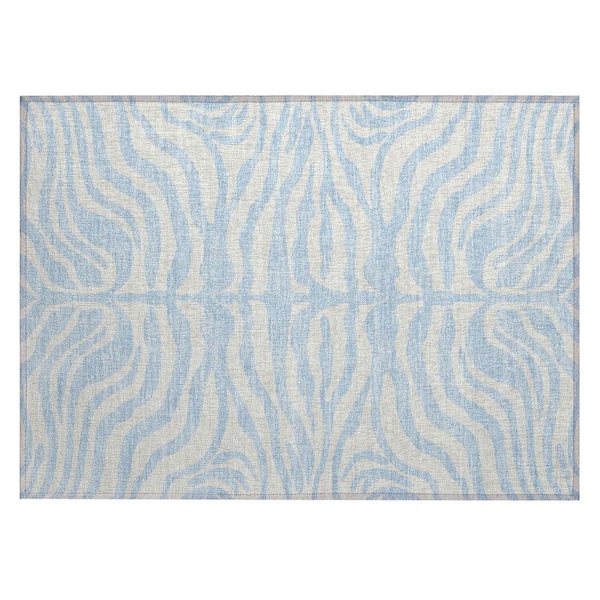 Chantille Machine Washable Indoor/Outdoor Abstract ACN1042 Sky 1 ft. 8 in. x 2 ft. 6 in. Area Rug