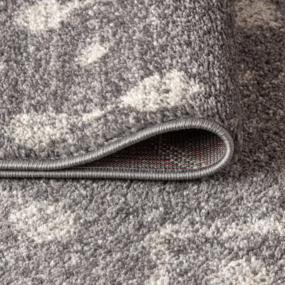 Modern Moroccan-Inspired Gray Synthetic Area Rug - Easy Care 3x5