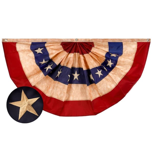 G128 1.5 ft. x 3 ft. Polyester Fan USA Tea Stained Embroidered Flag 420D (1-Pack)