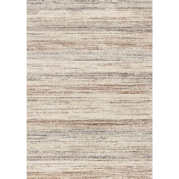 5 ft. x 8 ft. White And Orange Abstract Area Rug