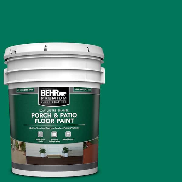 BEHR PREMIUM 5 gal. #OSHA-2 OSHA SAFETY GREEN Low-Lustre Enamel Interior/Exterior Porch and Patio Floor Paint