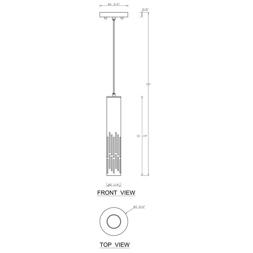 Matte Black Mini LED Cylinder Pendant Light