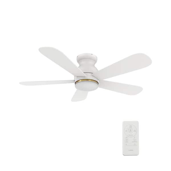 CARRO Kaze II 48 in. Dimmable LED Indoor/Outdoor White Smart Ceiling Fan with Light and Remote, Works with Alexa/Google Home