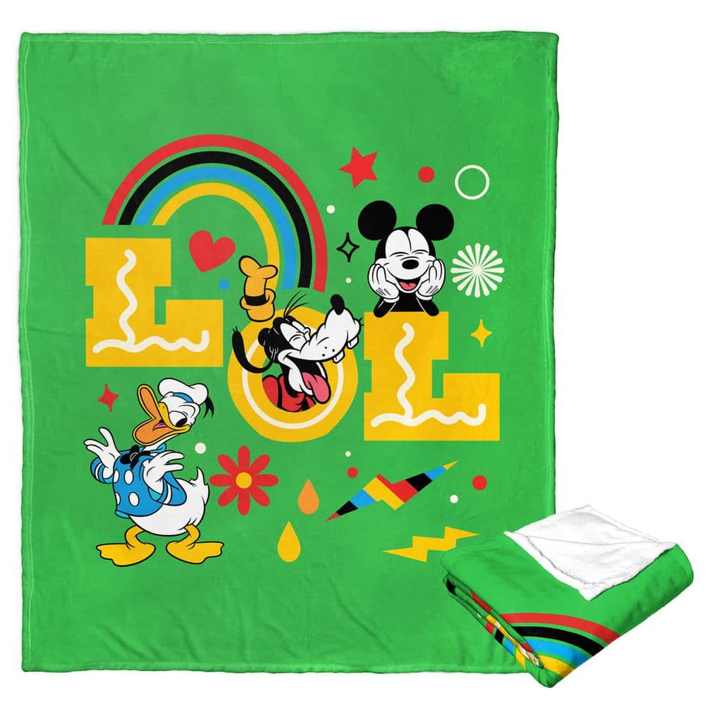 THE NORTHWEST GROUP Disney Mickey and Friends Laughing with Friends Silk Touch Multi-Colored Throw