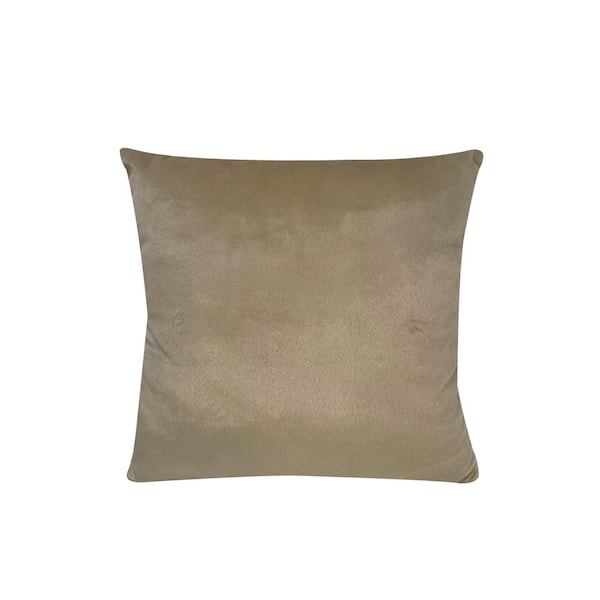 Madison Faux Fur Polyester Throw Pillow Brown