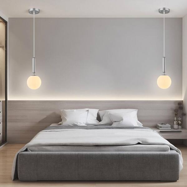 ZHLWIN Home Lighting 40W 1-Light Mid Century Chrome Retro Pendant