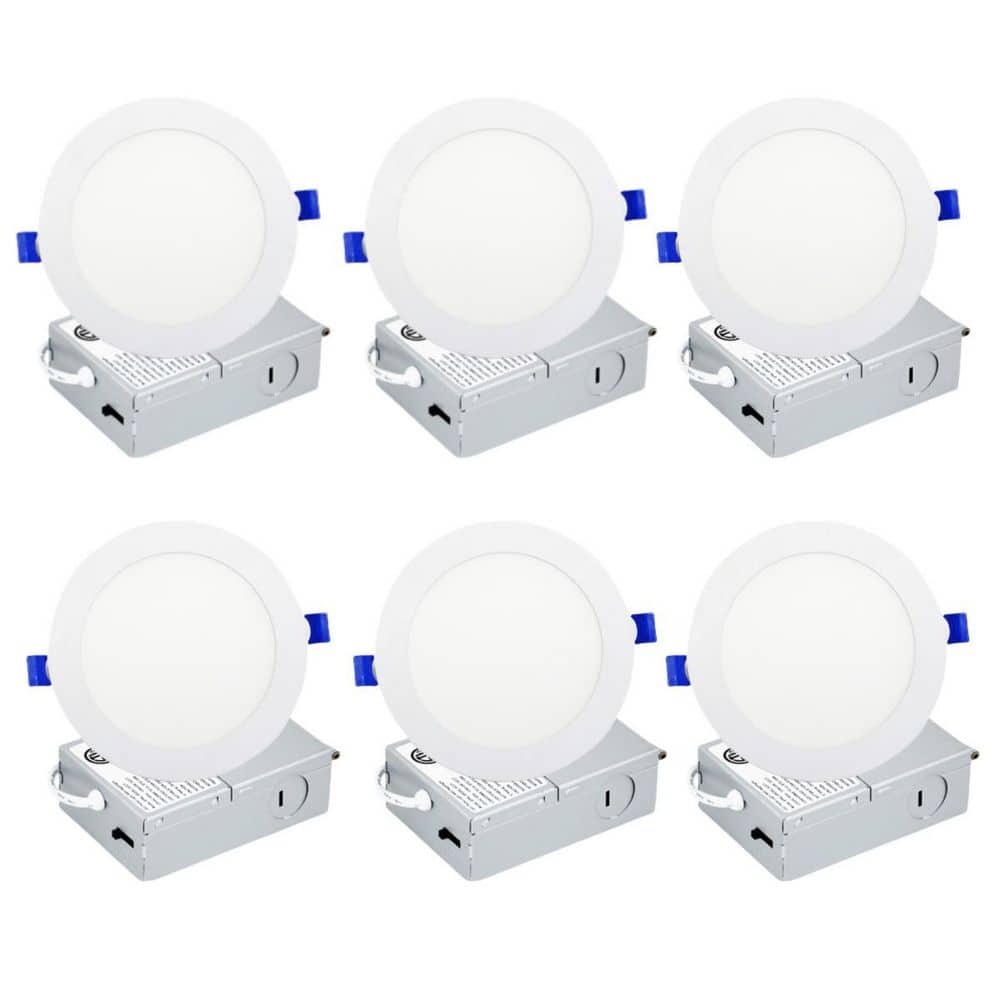 5/6 in. 5CCT Selectable Canless IC Rated Dimmable Indoor/Outdoor Integrated LED Recessed Light and Junction Box (6-Pack) price history on PriceWatchPro