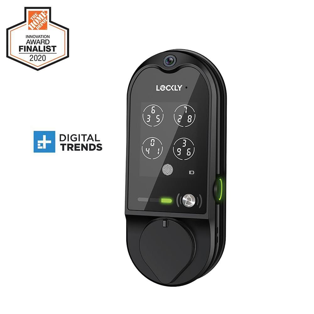 Lockly Vision Matte Black Deadbolt Smart Lock with Video Doorbell, 2-Way  Audio, Keypad, 3D Fingerprint, Full Mobile App control PGD798MB The Home  Depot