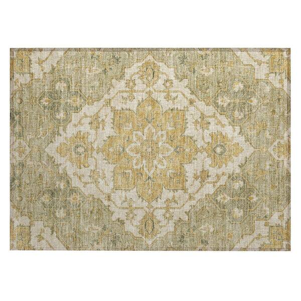 Chantille Machine Washable Indoor/Outdoor Abstract ACN3027 Gold 3 ft. x 4 ft. Area Rug