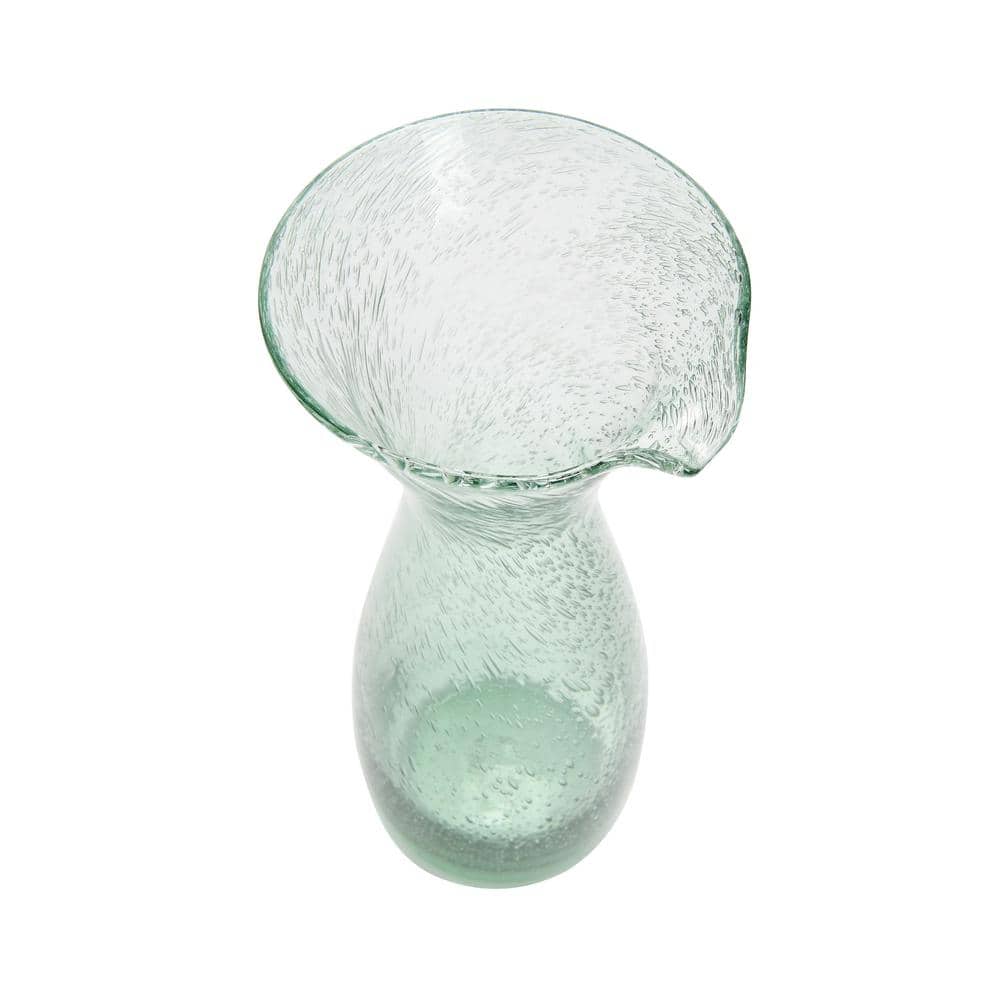 Clear Sculptural Bubble Glass Decanter, 12.5 Inches Tall