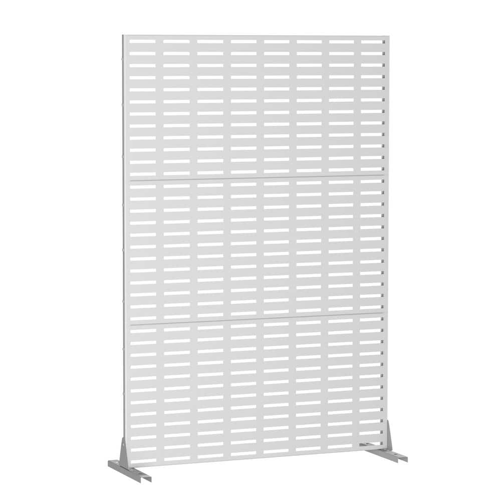 Abraham 72 in. Galvanized Steel Garden Fence Outdoor Privacy Screen Garden Screen Panels in White price history on PriceWatchPro