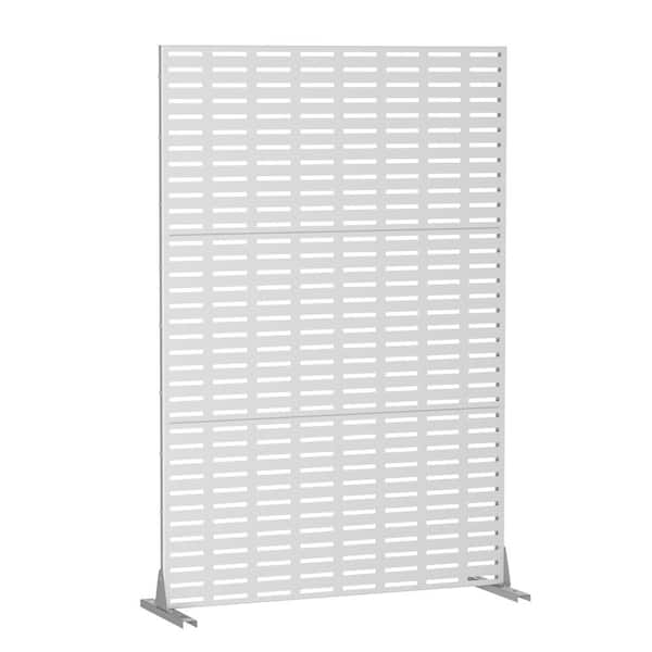 Dovelina Abraham 72 in. Galvanized Steel Garden Fence Outdoor Privacy Screen Garden Screen Panels in White