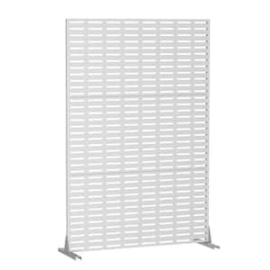 Abraham 72 in. Galvanized Steel Garden Fence Outdoor Privacy Screen Garden Screen Panels in White