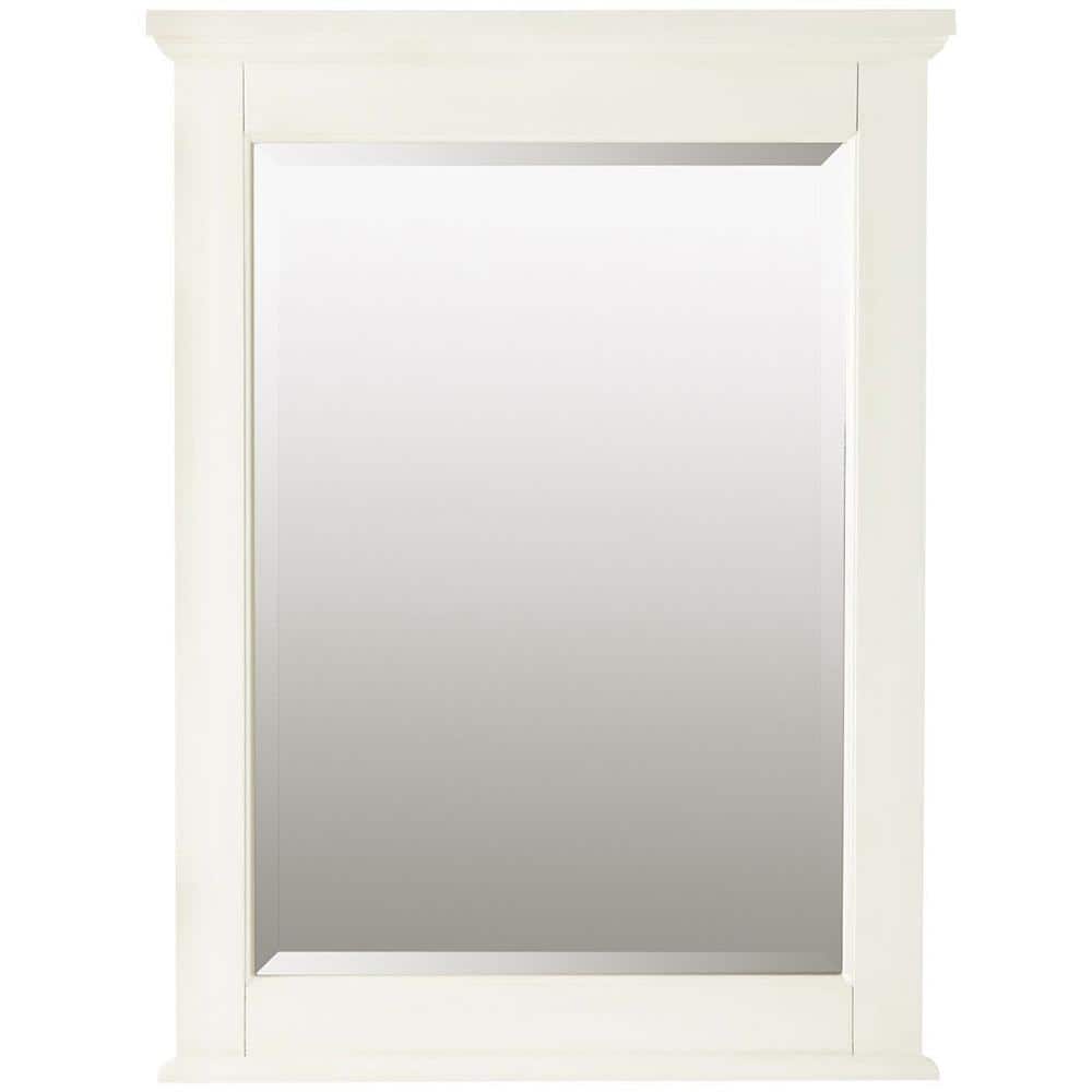 Home Decorators Collection 24 in. W x 32 in. H Framed Rectangular Bathroom Vanity Mirror in Ivory