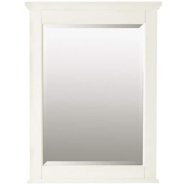 Home Decorators Collection Hamilton 24 in. W x 32 in. H Rectangular Wood Framed Wall Bathroom Vanity Mirror in Ivory