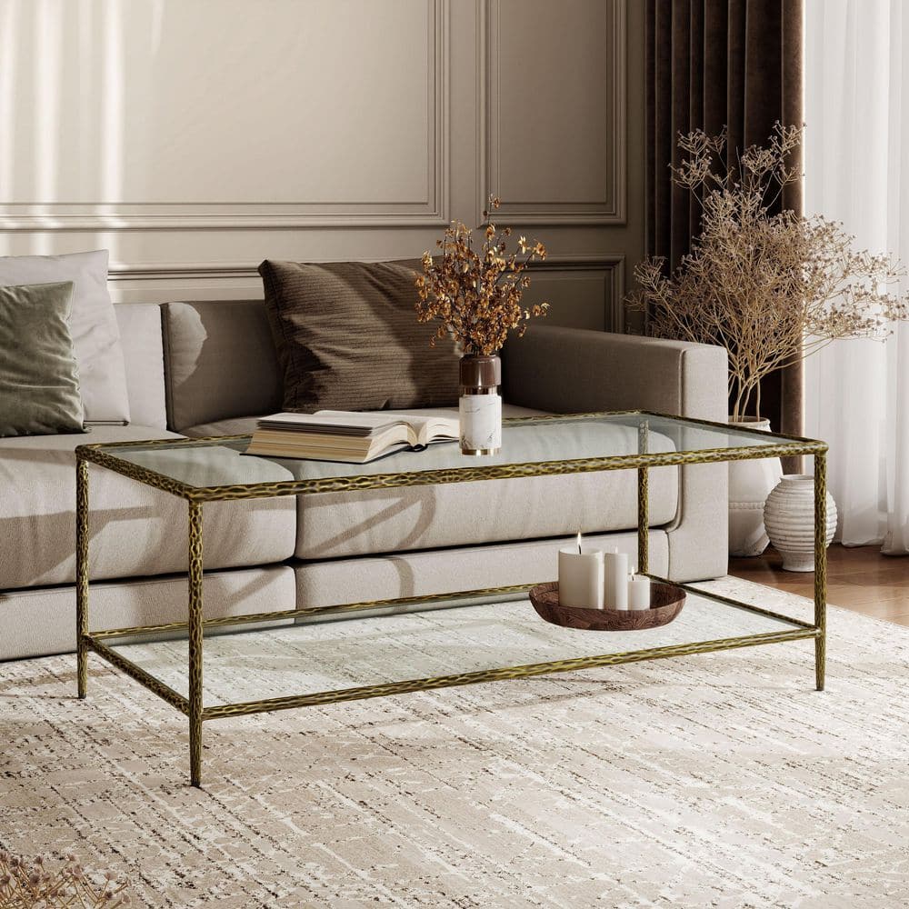 Furniture of America Parto 47.2 in. Modern Forged Gold Metal