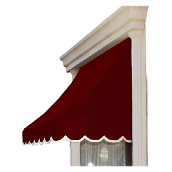 AWNTECH 6.38 ft. Nantucket Fixed Awning 76.5 in. W x 31 in. H x 24 in. D Acrylic Fabric in Burgundy