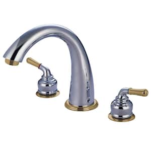 Roman 2-Handle Claw Foot Tub Faucet in Polished Chrome/Polished Brass (Valve Included)