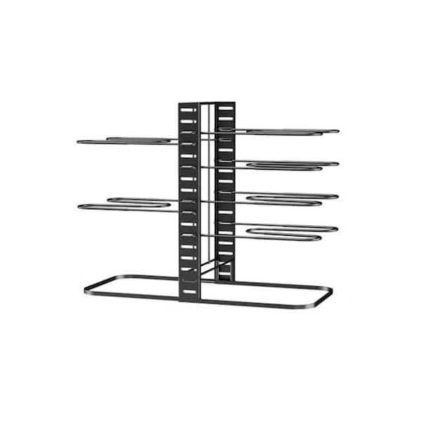 Black Finish 8-Tier Adjustable Standing Kitchen Cabinet Organizer Pot Rack Under Cabinet 3 DIY Methods ToolFree Assembly