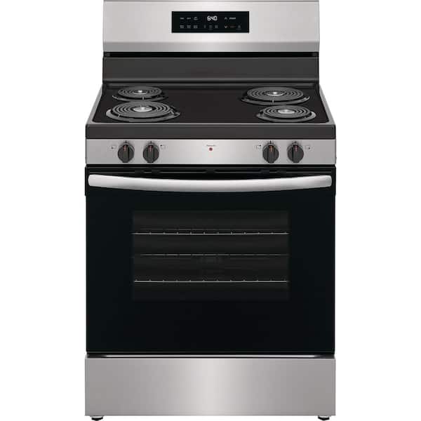 30 in. 4 Burner Free-Standing Electric Range in Stainless Steel with One-Touch Self Clean